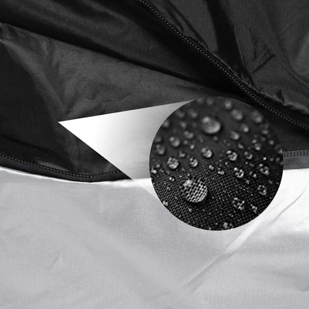 

Premium Bike Waterproof Anti-Theft Lock Holes Elastic Secure Light Compact Bike Rain Cover Outdoor Use Black Silver