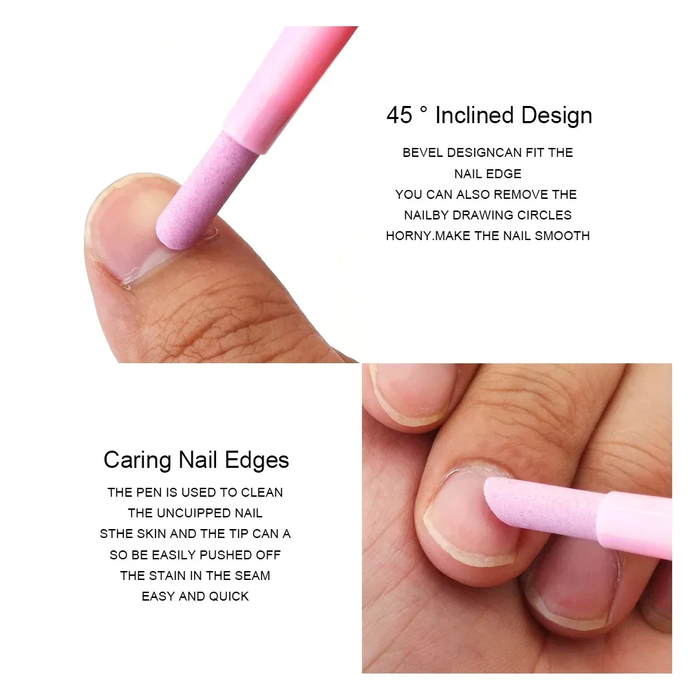 أدوات طلاء الأظافر لإزالة الجلد الميت ودفع سطح الأظافر، قلم كوارتز من السيراميك، مبرد أظافر، قلم شحذ سطح الأظافر #3