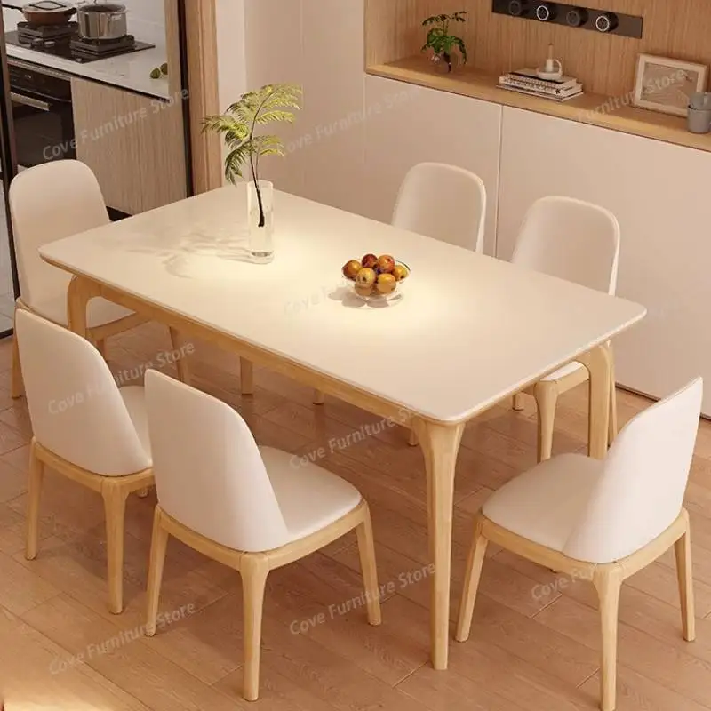 

Beige Wooden Dining Table Luxury Design Kitchen Conference Desk Dining Table Living Room Modern Mesa Para Comedor Furniture Home