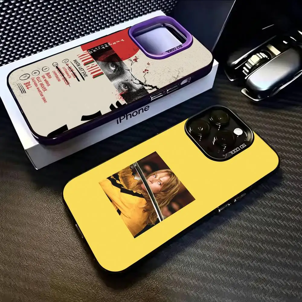 

Classic Movie Kill Bill Phone Case For iPhone 17,16,15,14,13,12,11 Plus,Pro Max,XS,Colored Silver Plated Inside Cover
