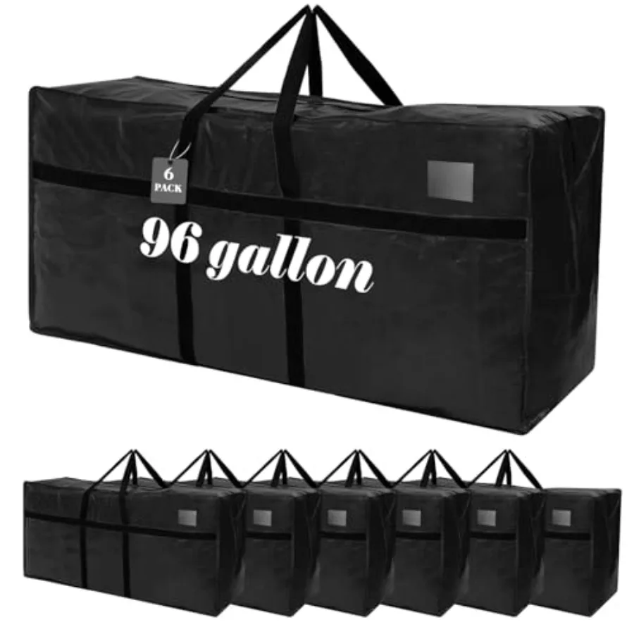 

4 шт. сверхбольшие мешки для переезда объемом 96 галлонов, сверхпрочные сумки для хранения с прочной молнией и ручками, складные XXL мешки-тоуты для хранения и упаковки