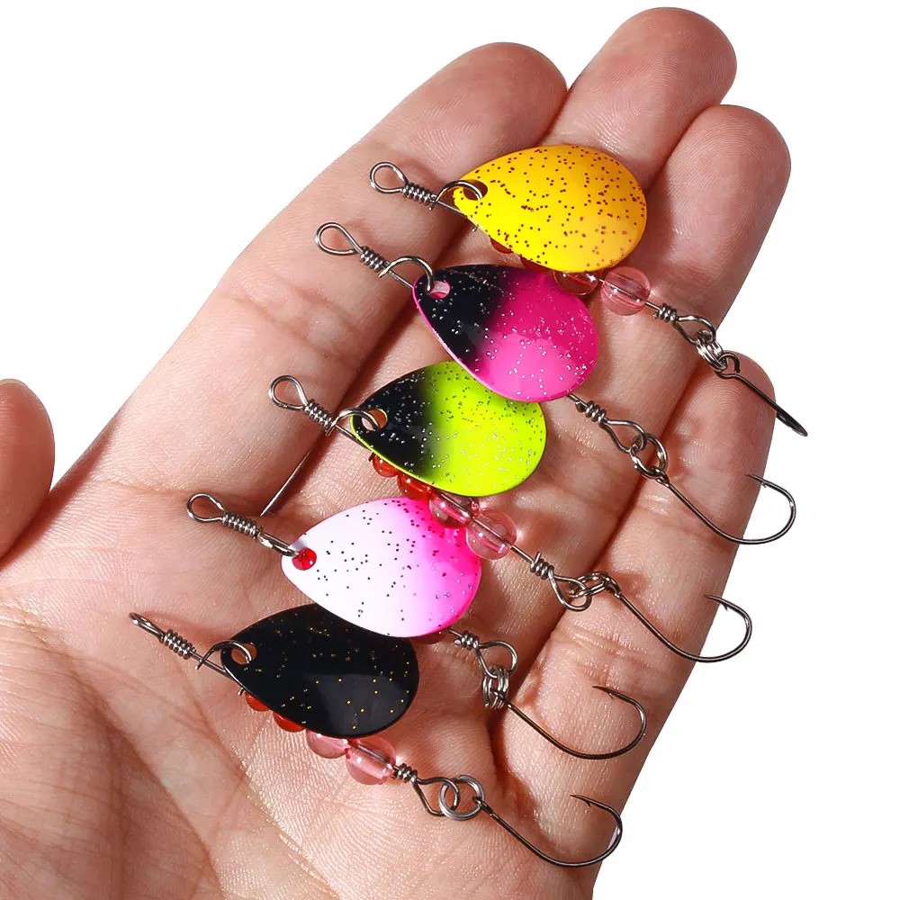 1pcs  Spinner Spinning Seed-Shaped Single-Hook Spoon Lure Micro-Spinner Fishing Gear Accessories, Common Fishing Gear