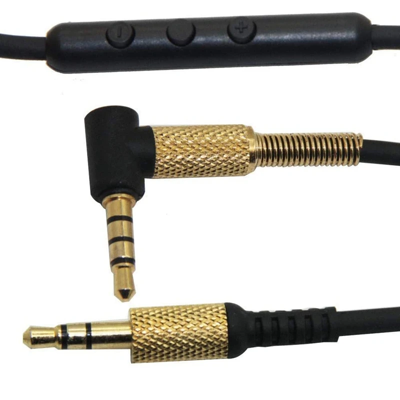 3.5mm Extension Cable Replacement Headphones Cable with Microphone Volume Control for Marshall Major II Monitor MID