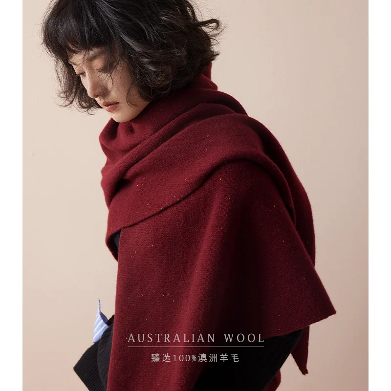 

2025 winter new high-version fine-needle heavyweight triangle plus 100% pure wool women's scarf fashionable outer-wearing shawl