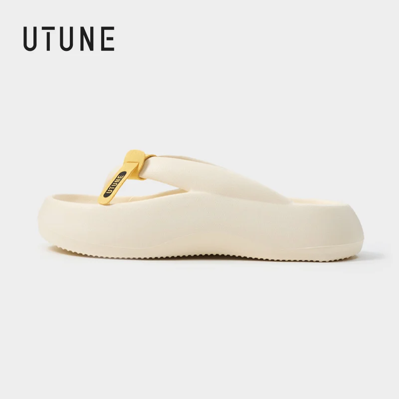 UTUNE Official Website Couple Mousse Flip-Flops Women's Indoor Home Shoes Men's Summer Soft Beach Slipper Ergonomic Sandals