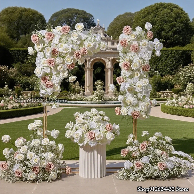

Wedding Artificial Flowers Backdrop Decor Fake Flower Ball Centerpiece Babysbreath Runners Floral Arrangement for Events
