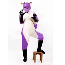 Latex Rubber Tight Handmade Bodysuit Fashionable Cosplay Fox Inflatable Catsuit S-XXL