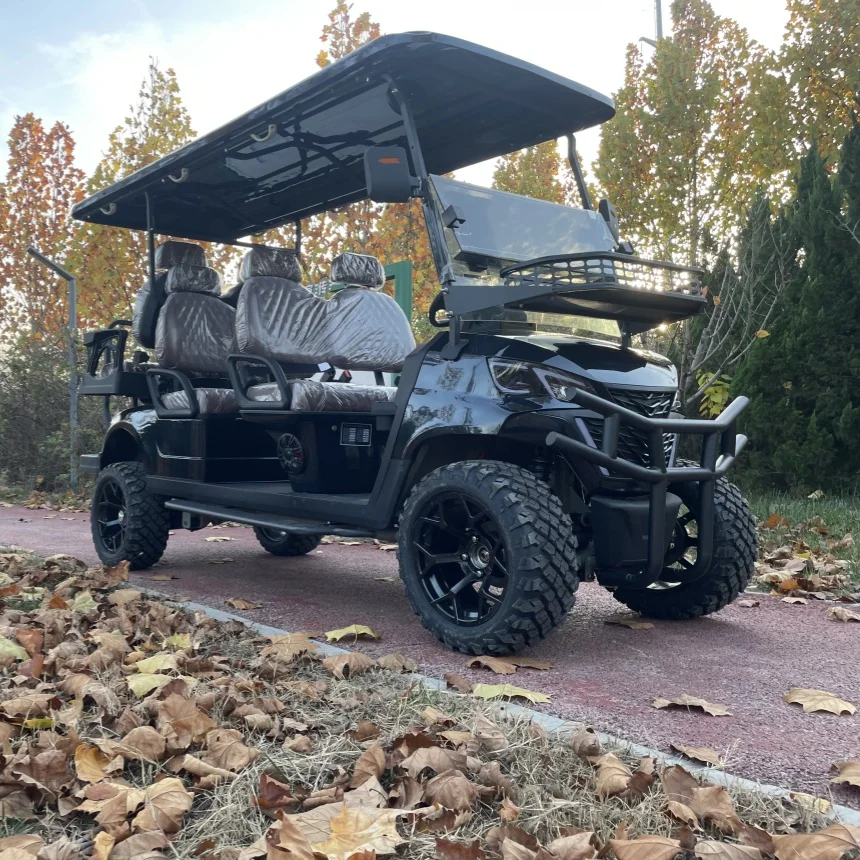 Cheap 6 Person Electric Golf Cart For Sale With Golf Bag Straps And Basket New Energy Electric Golf Cart Scenic Sightseeing Car