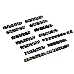 Black Bar White Number Letter Dollar Currency Pricing Cubes Retail Shop Jewelry Price Display Block Kit | Loripos