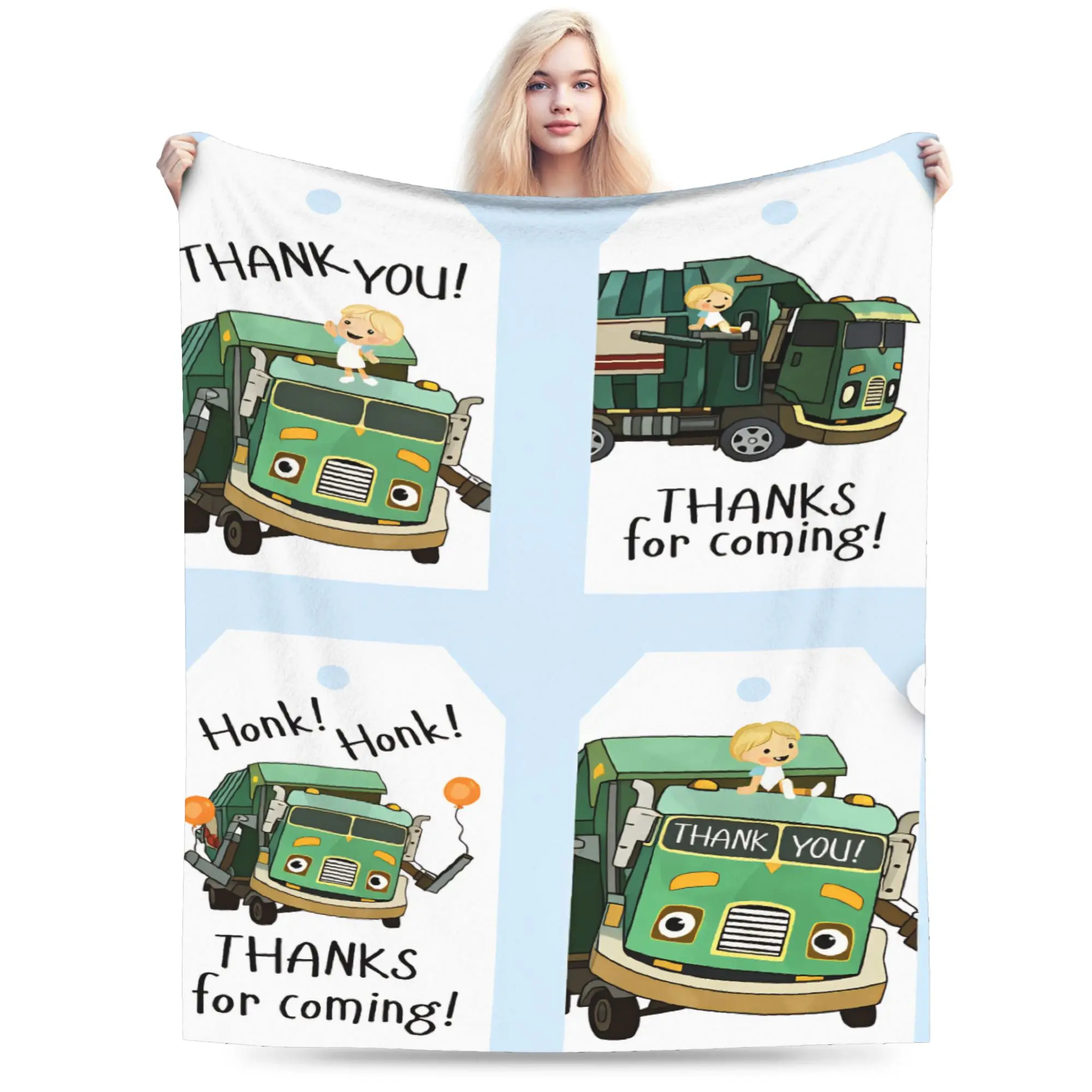Hank and Trash Truck Blanket Winter  Soft Throw Blanket For Adults Sofa Home Flannel Bedspread Bed Cover