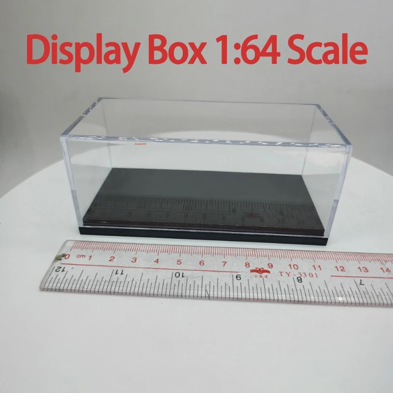 

Акриловая витрина в масштабе 1:64, пластиковая черная основа + прозрачная крышка из плексигласа для дисплея модели автомобиля 1:64, длина около 11 см