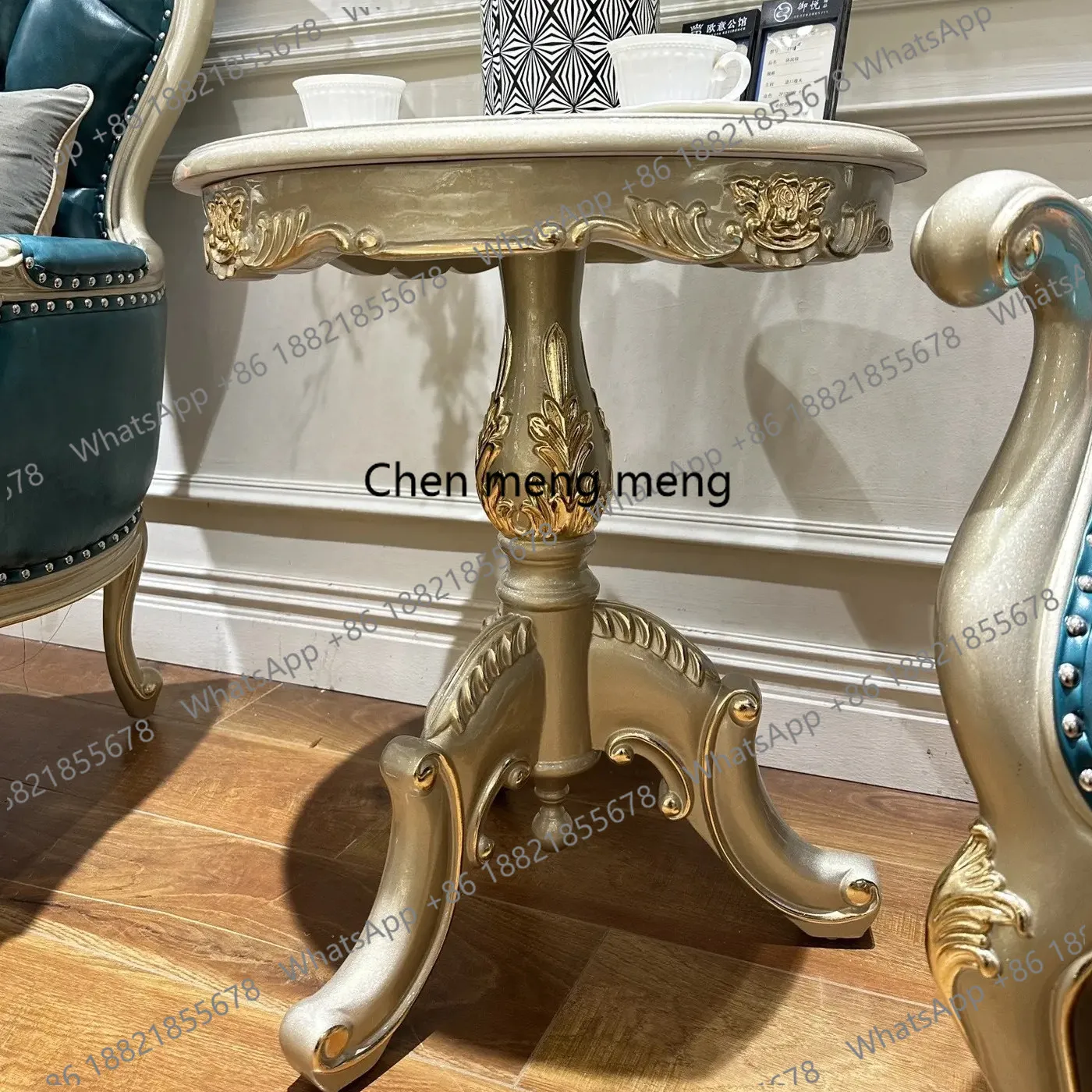 European solid wood coffee chair American hotel club living room negotiation tea table sofa leisure chair