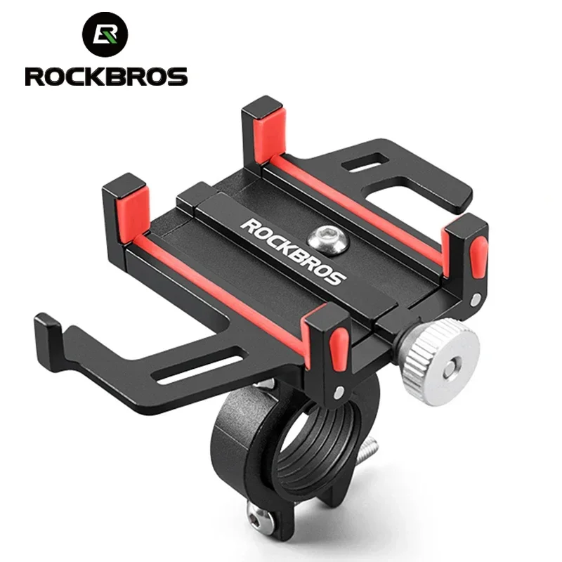 ROCKBROS Phone Holder Motorcycle Electric Bicycle Smartphone CNC Aluminum Alloy Bracket Five Claws Mechanical Bike Phone Holder