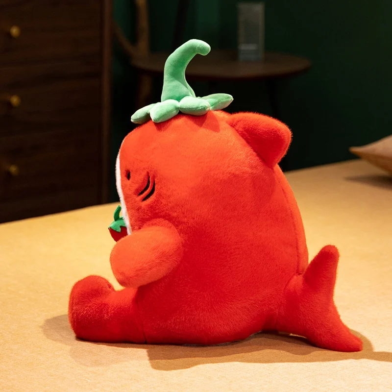 卸売ホリデーギフト 赤唐辛子型サメぬいぐるみ ソフトぬいぐるみ チリスタイル クリエイティブギフト 子供の誕生日プレゼント