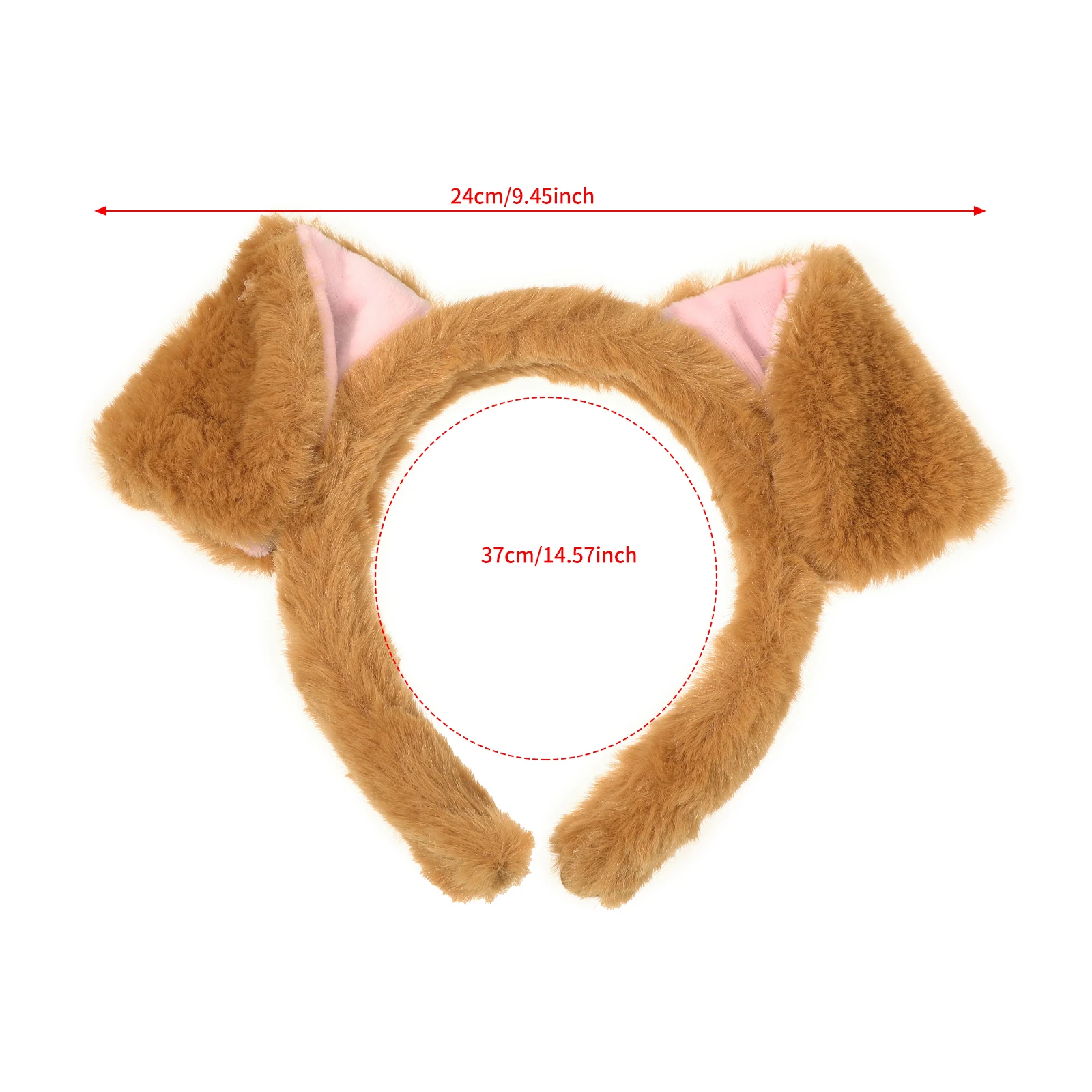 Fascia per capelli con orecchie di cane carino peluche autunno inverno soffici cerchi per capelli caldi copricapo accessori per capelli per donne ragazze trucco fascia per capelli