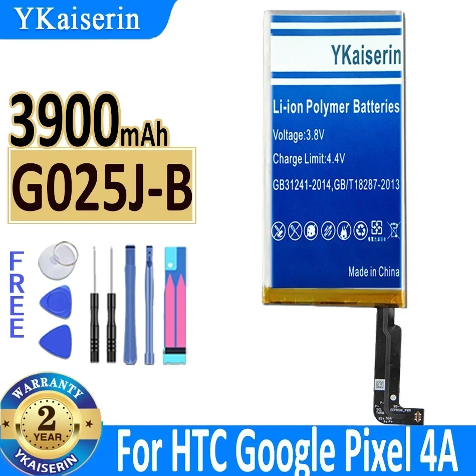 YKaiserin G025J-B Battery For Google Pixel 4A  Replacement Phone 3900mAh + Free Tools