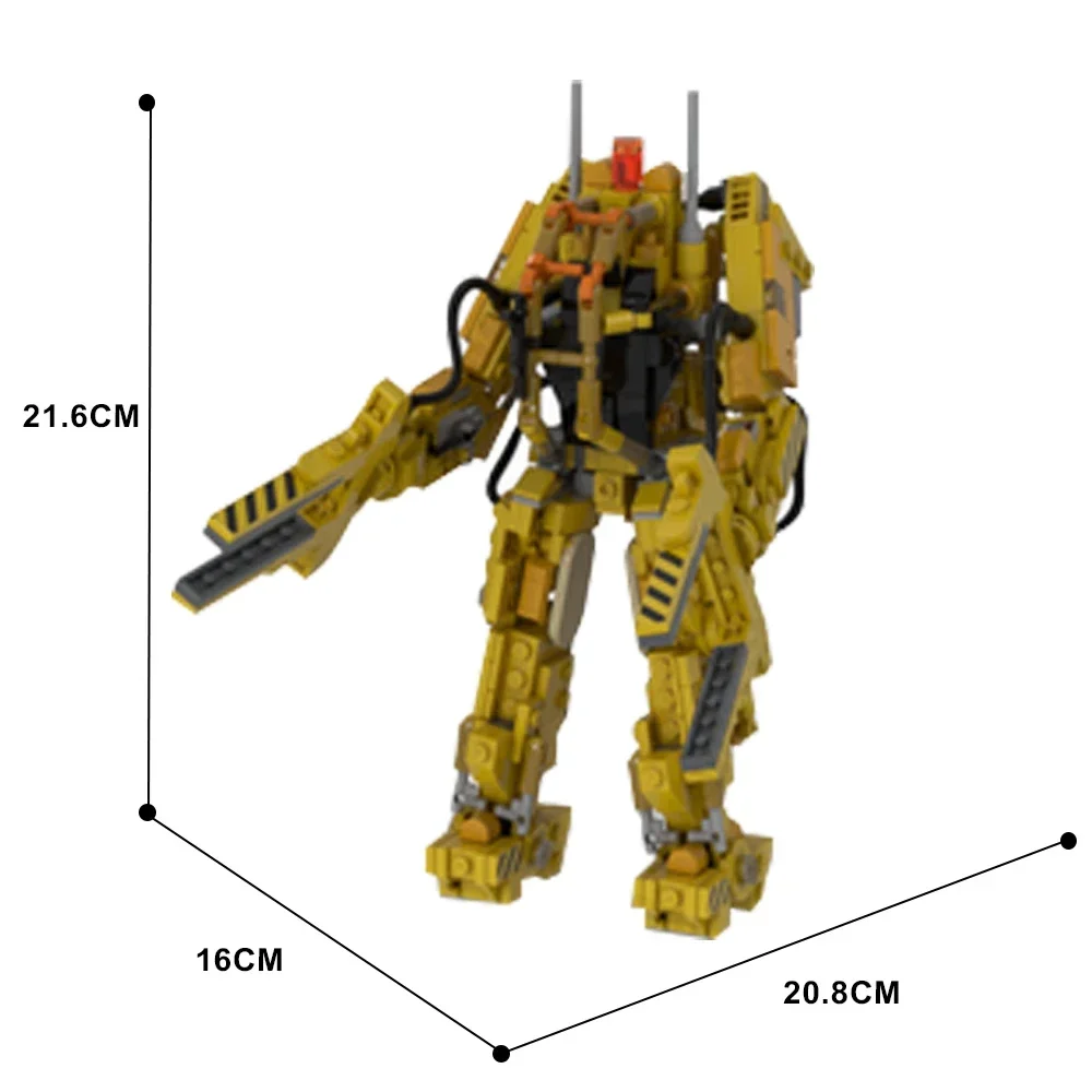 Gobricks MOC 시리즈 마이크로 외계인 PART V: 미니 사이즈 P-5000 구동 작업 로더 로봇 빌딩 블록 벽돌 장난감 세트, 선물용