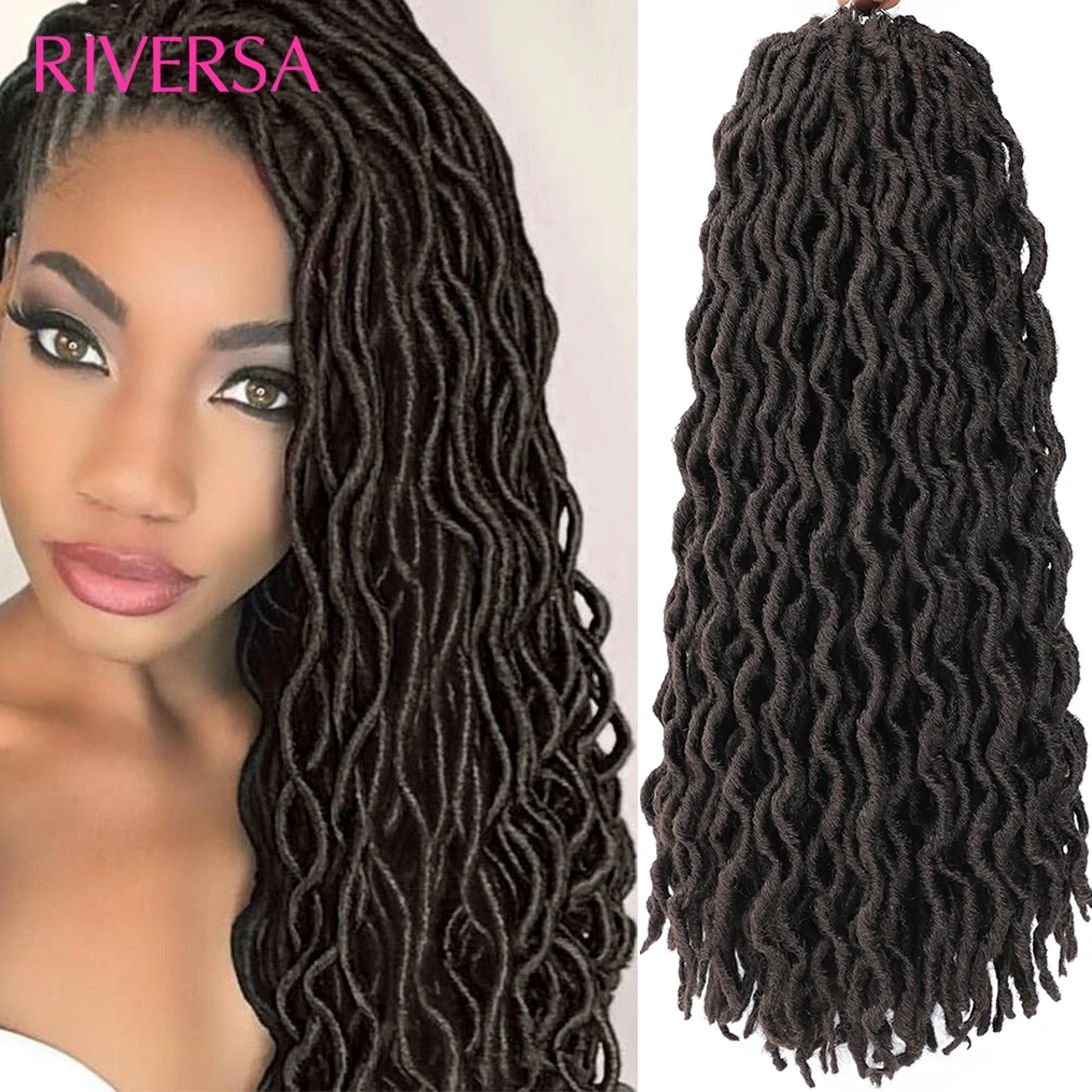 

18inch Distressed Faux Locs Crochet Hair 1B 4 27 30 613 BUG Goddess Boho Locks Crochet Hair Braiding for Women Synthetic Locs