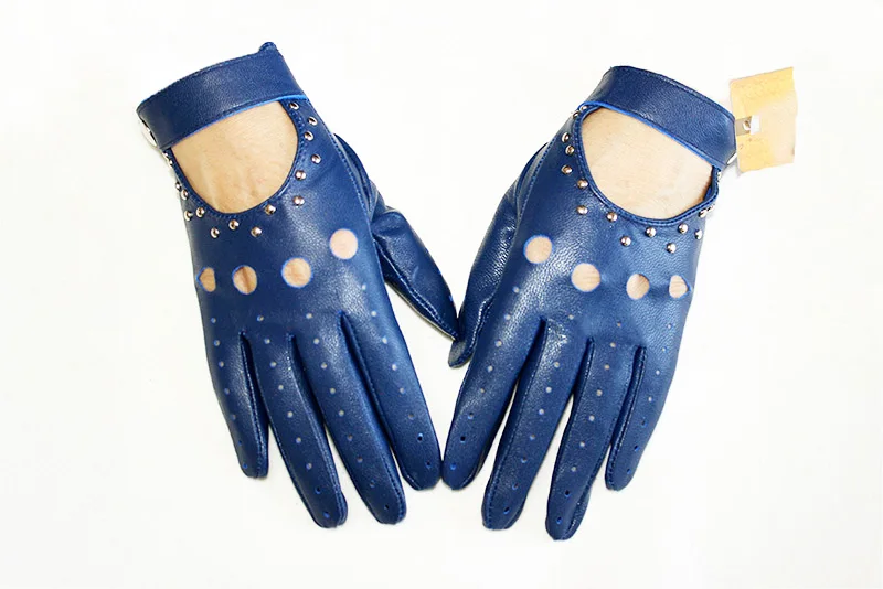 Women's Summer Leather Full Finger Gloves Unlined Thin Fashion Spring Autumn Motorcycle Riding Sheepskin Driving