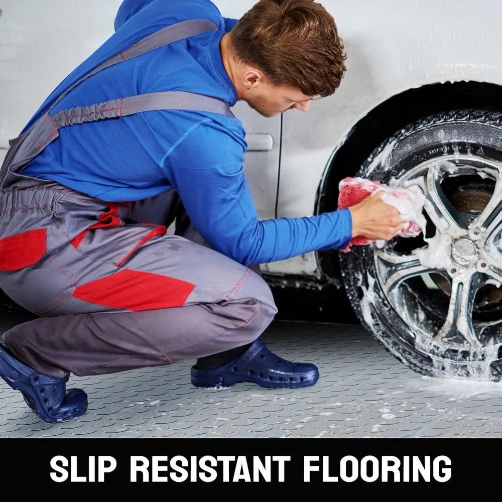 Garage Floor Mat 7.5x17 FT, Large PVC Roll for Car Parking Protection, RV Trailer Flooring, Water and Stain Resistant