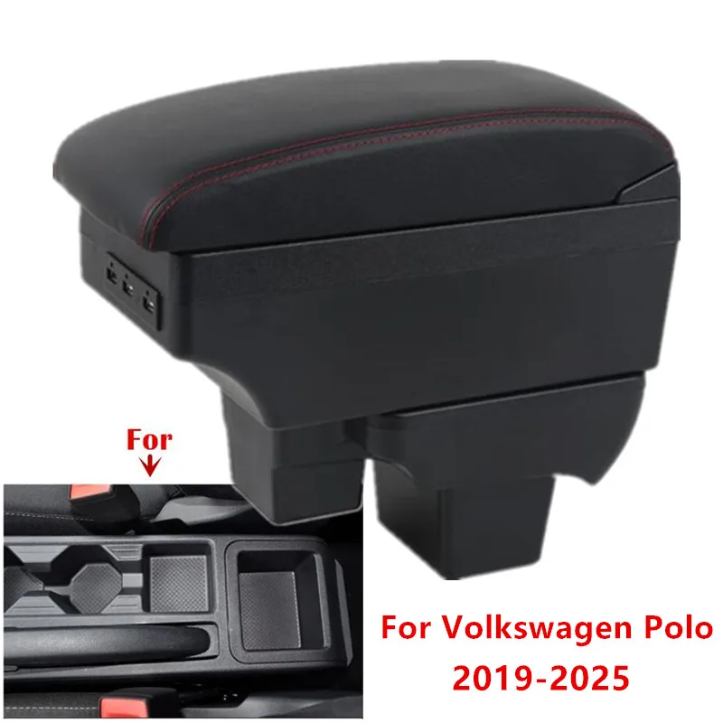 Für Volkswagen Polo Armlehnenbox Für VW Polo 2019-2025 Auto-Armlehne Spezielle Nachrüstteile Zentrale Aufbewahrungsbox Auto-Zubehör