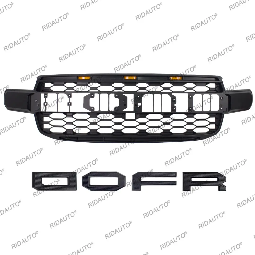 Parrillas delanteras estilo RAPTOR LED del mercado de accesorios con letras a rayas para 2023 2024 FORD EVEREST AMBIENTE TREND SPORT PLATINUM TITANIUM +