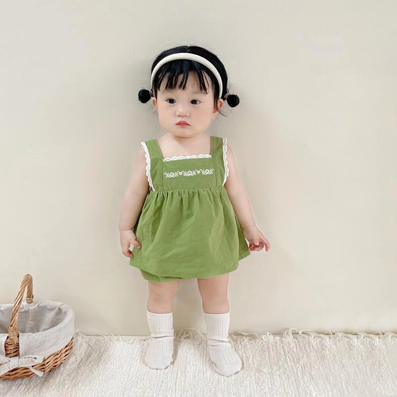 

2Pcs Summer Baby Clothes Sets Infant Cotton Sleeveless Top and Bottom Suits for Toddler Solid Newborn Girl Princess Clothing