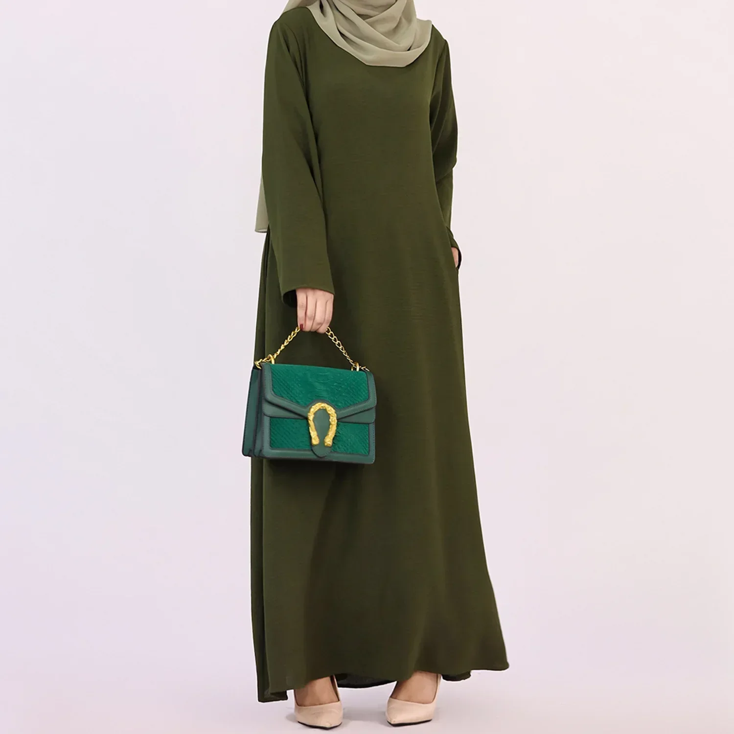 Vestidos de crepé debajo de Abaya para mujer musulmana, Abayas simples informales, ropa islámica, bata Hijabi turca de Dubái