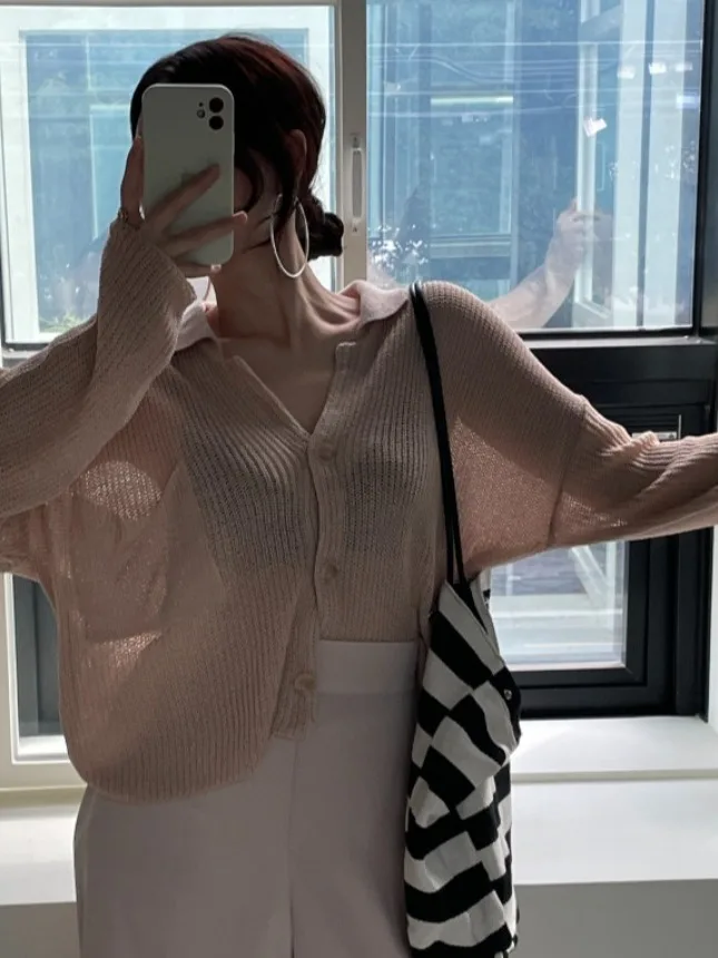 Chic Sommer Neue Sle Dünne Lange Sve Gestrickte Pullover frauen Lose Faul Offene Strickjacke Retro Kragen Pendeln Sle Herbst winter