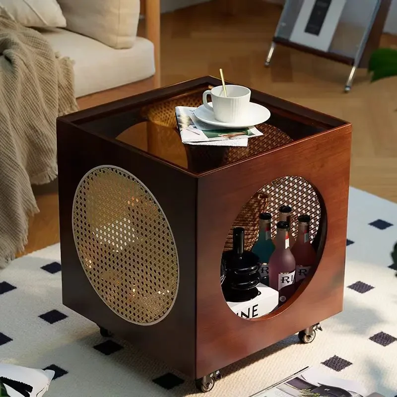 

*s forBedside table Chinese style sofa edge few household living room movable coffee table Internet celebrities