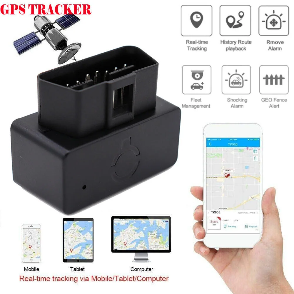 Car Vehicle OBD GPS Tracker 2G Location Geofence Route History Overspeed Alarm Anti-lost Car GPS Locator Free Web APP Device