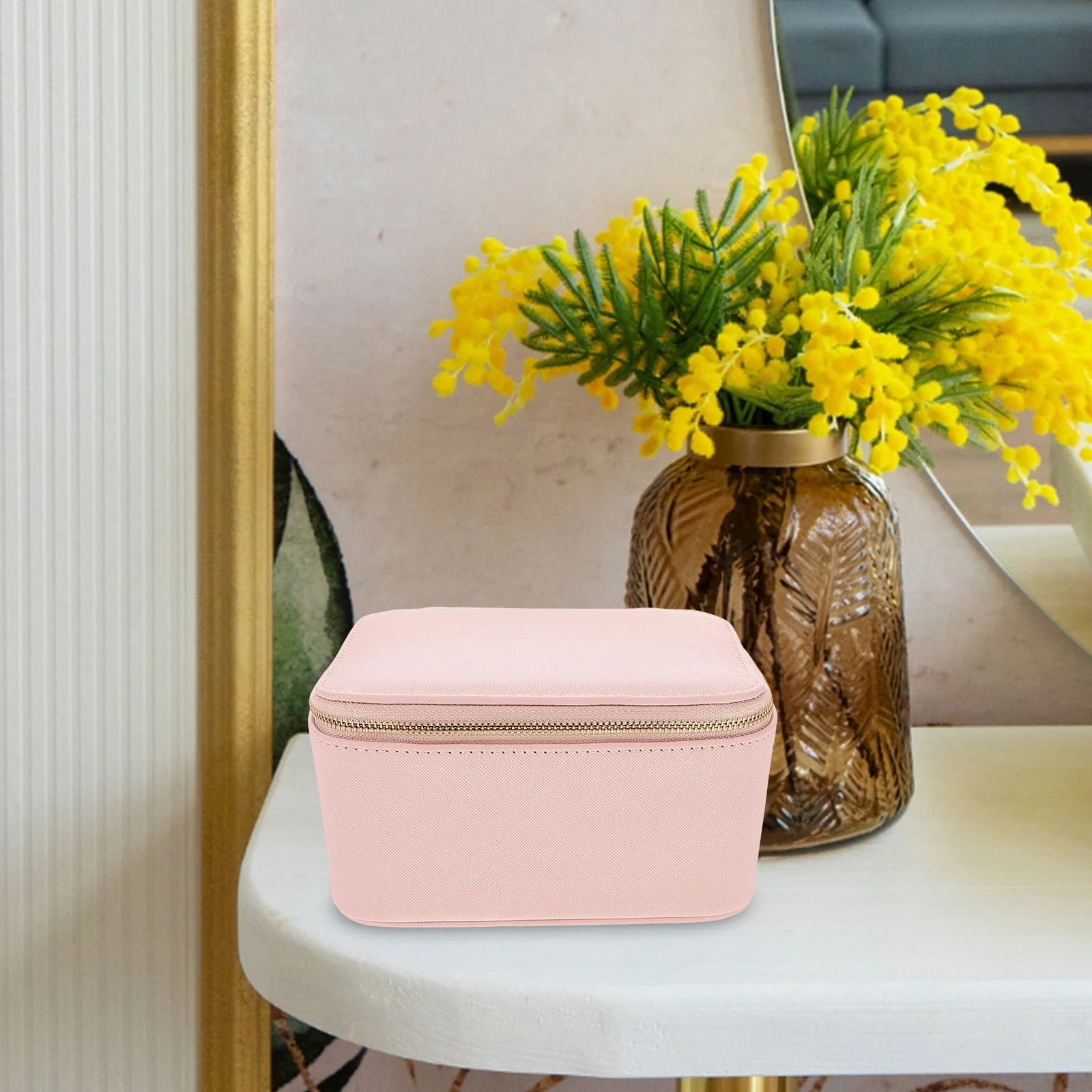 1 set Luxurious Portable Jewelry Box Organizer Necklace Storage Small Pouch Travel Case Earrings Holder Stylish Design