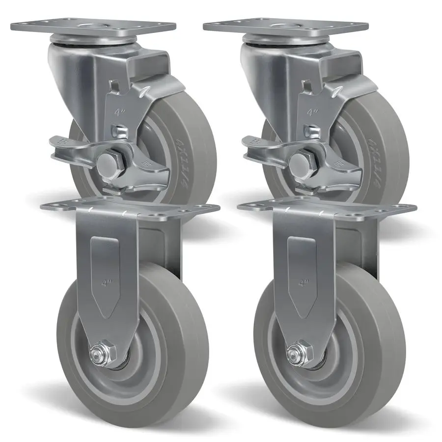 

Колеса для тележек America 4, промышленные ролики, сверхмощные колеса, комплект из 4 штук, не оставляющие следов термопластичные резиновые колеса для тележек