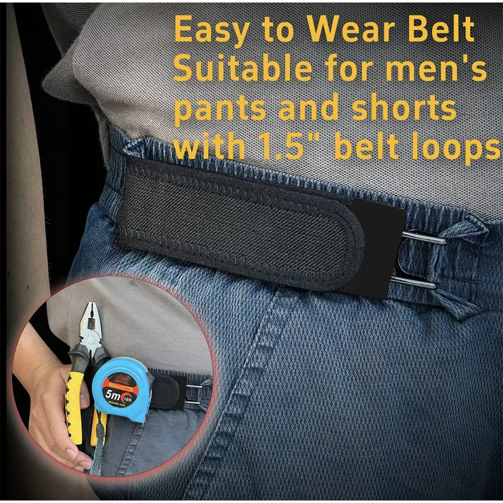 Adjustable Elastic Waist Belt Buckle with Metal Hook & Velcro Tactical Waistband Clip Unisex Outdoor Quick Release Belt Fastener