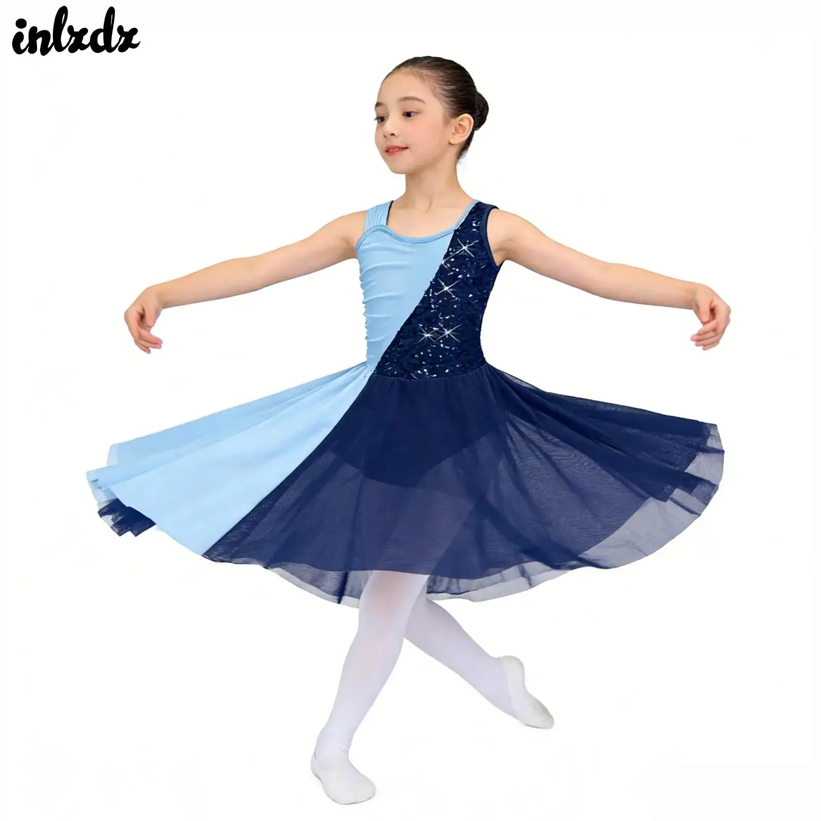

Kids Girls Gymnastic Leotard Contemporary Lyrical Ballet Dance Dress Rhythm Gymnastics Leotard Artistic Skating Ballroom Costume