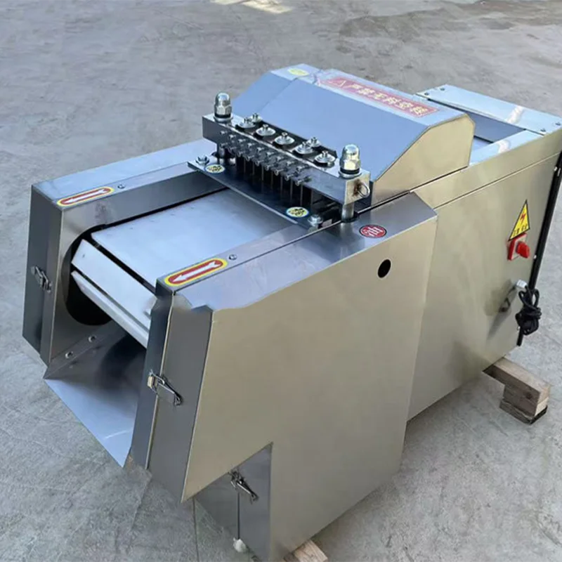 New Commercial Automatic Butchery Goat Chicken Meat Dicer Cube   Cutting Machine with Adjustable Thickness and 304 Stainless Ste