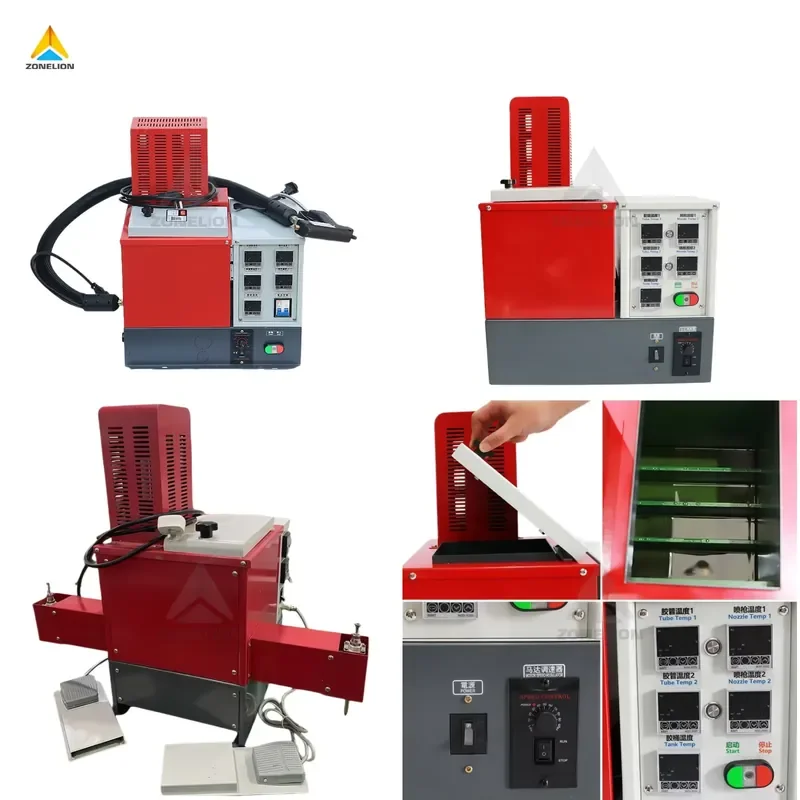 Fully automatic hot melt gluing machine for stably gluing mattresses and cartons