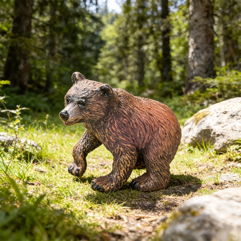 Oenux Simulation Wild Figurines Black Bear Wombat Raccoon Model