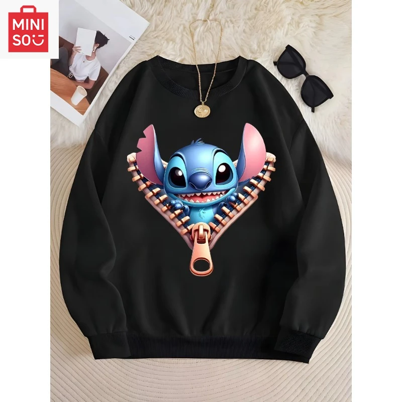 

Cute Women's Disney Stitch Print Men Hoodies Couple Unisex Sweatshirt Pullover Autumn Winter Fleece Oversize Top Hoody Clothing
