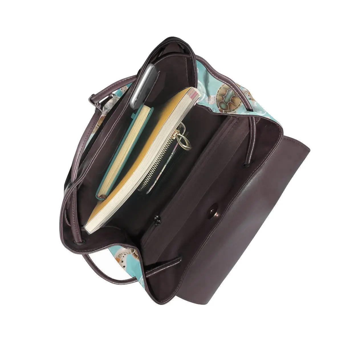 거북이 거품 수생 3D 패턴 새로운 핫 여성 배낭 디자이너 고품질 가죽 간단한 패션 대용량 배낭