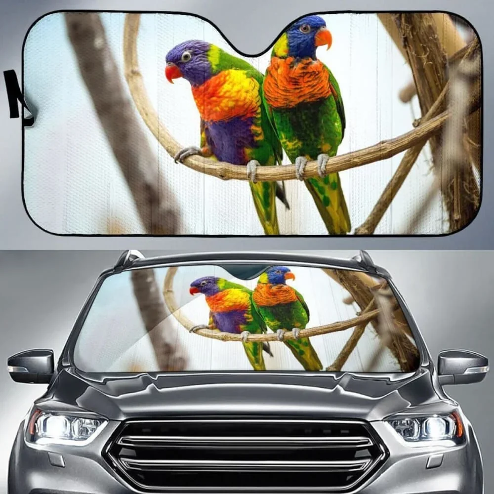 Beautiful Parrot Palm Leaves Pattern Car Windshield Sun Shade - Blocks UV Rays Sun Visor Protector Sunshade To Keep Vehicle Cool