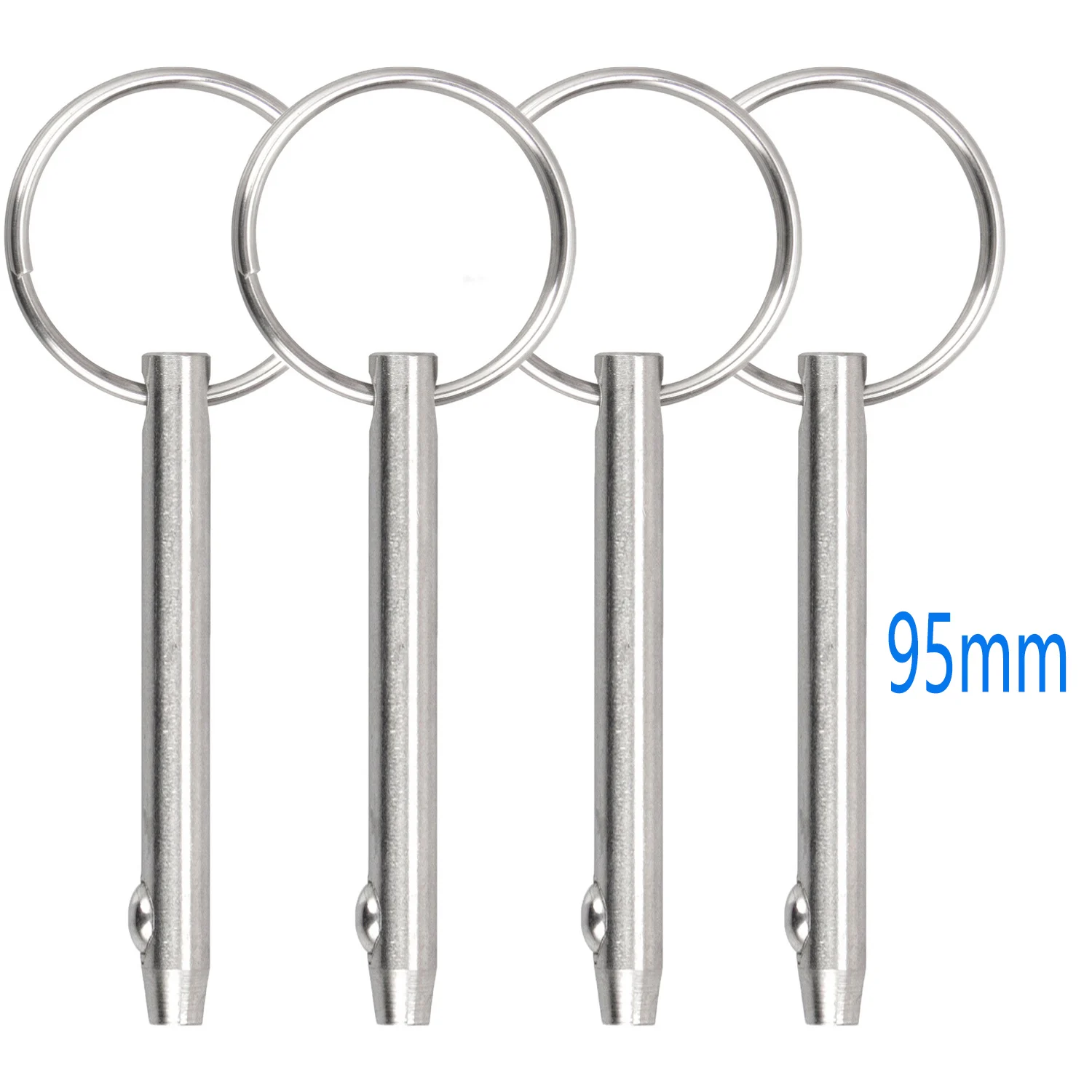 Quick Release Pins, Bimini Top Pin,316 Stainless Steel,Diameter 0.25 Inch/6.3mm,Total Length 3.74 Inch/95mm,4 Packs