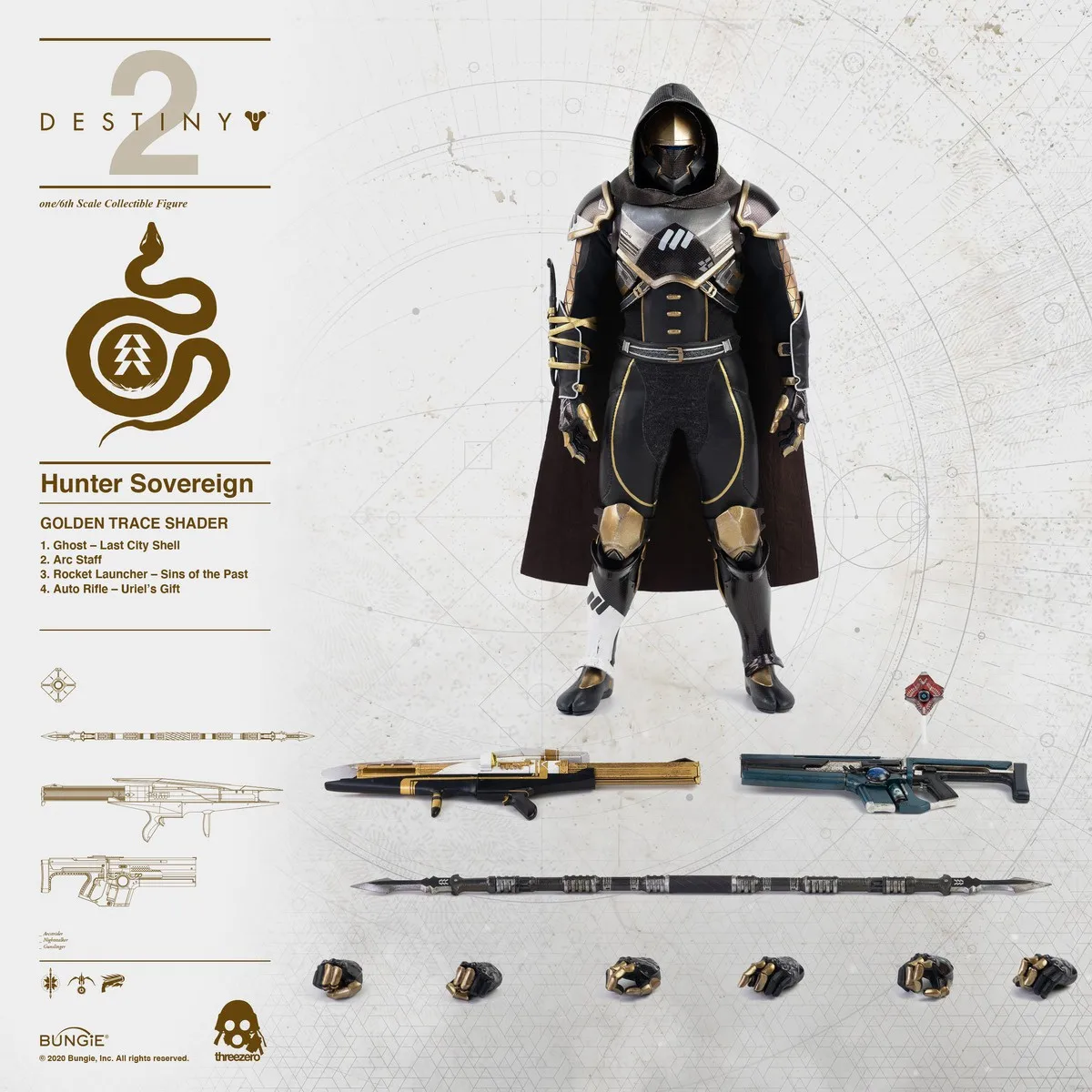 In Stock Original Threezero 3Z0171-GT GOLDEN TRACE 3Z0171-CS CALUS’S SELECTED 3A 1/6 Destiny 2 Character Model Action Toys Gifts