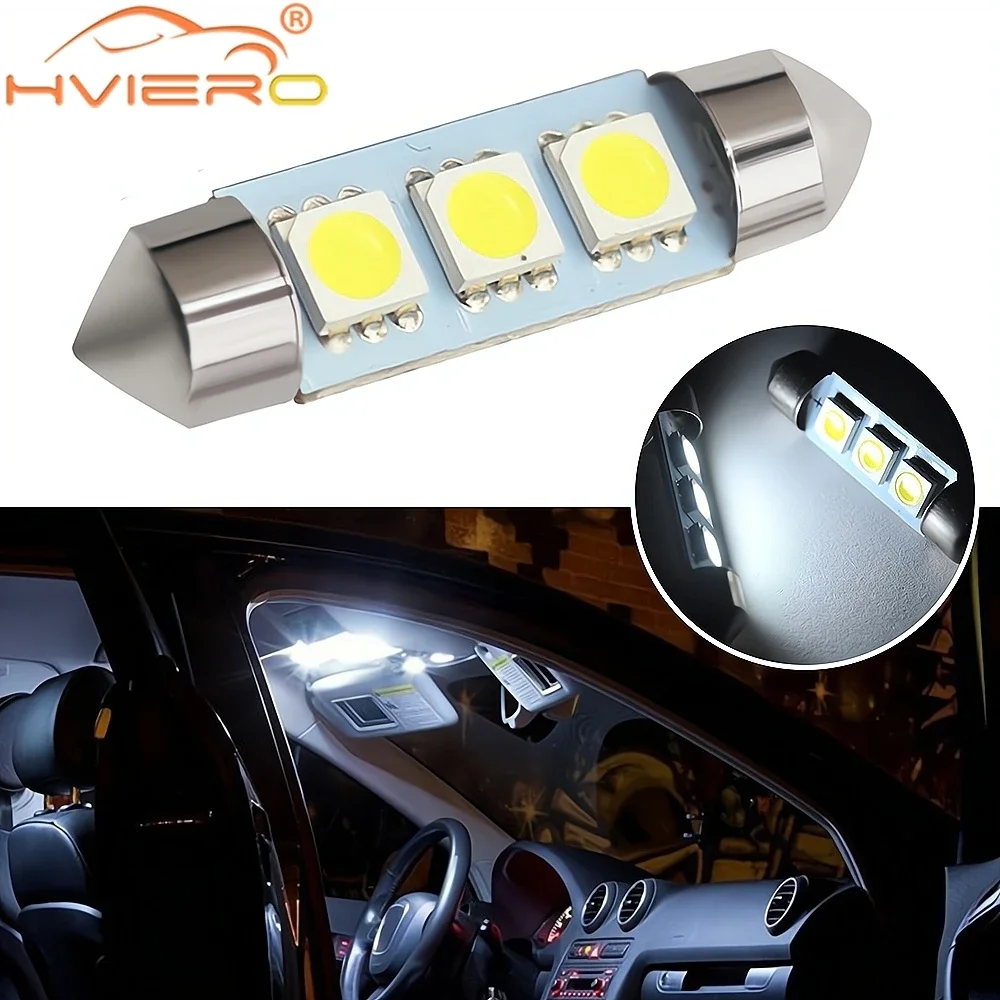 1X Cars Led C5W 3Smd 5050 31mm 36mm 39mm License Plate Trunk Lamp Festoon Interior Dome Door Reading Lights Turn Signal Lantern