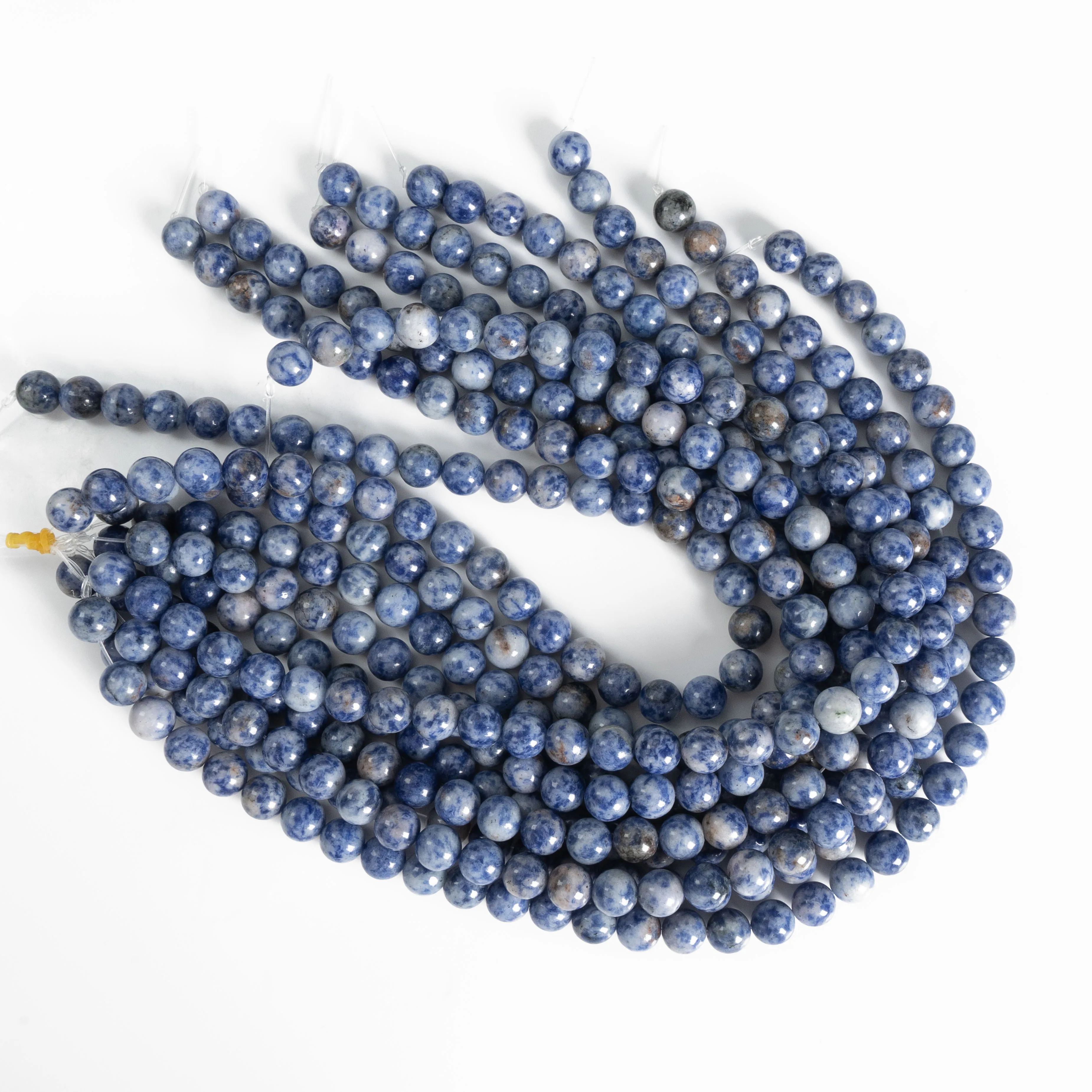 Blue & White Jasper Beads AAA Grade Genuine Natural Gemstone Full Strand Round Beads 4/6/8/10 MM for Jewelry Making Accessories