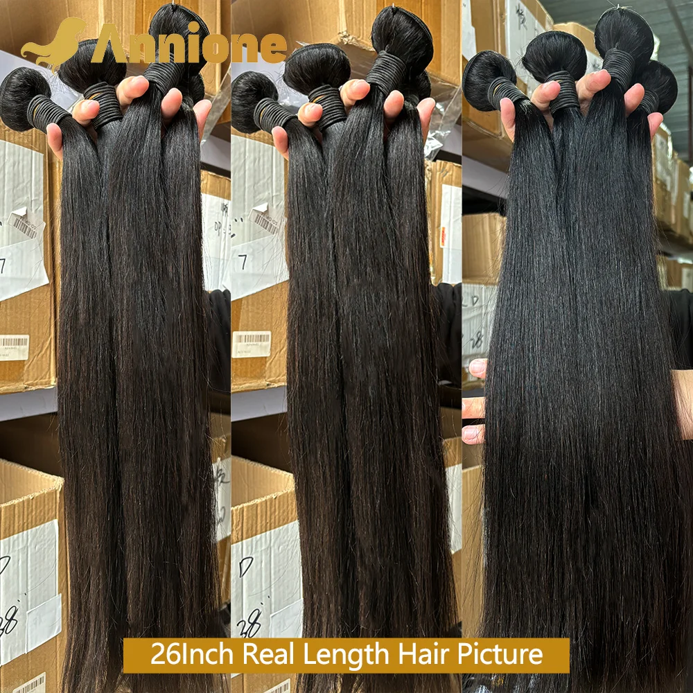 Straight Bundles 100% Human Hair 1/3/4 Raw Hair Bundles Deal Brazilian Hair Remy Extension Double Weft Hair Weaving For Women