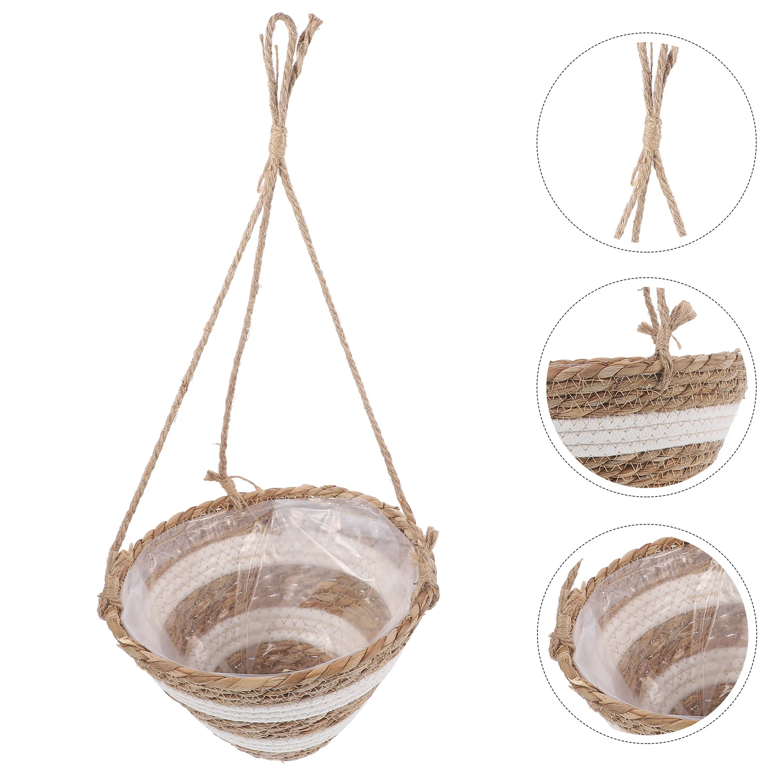 

Woven Flower Planter Hanging Basket Decorative Vase for Balcony Garden Indoor Outdoor Plant Display Decorative Vase