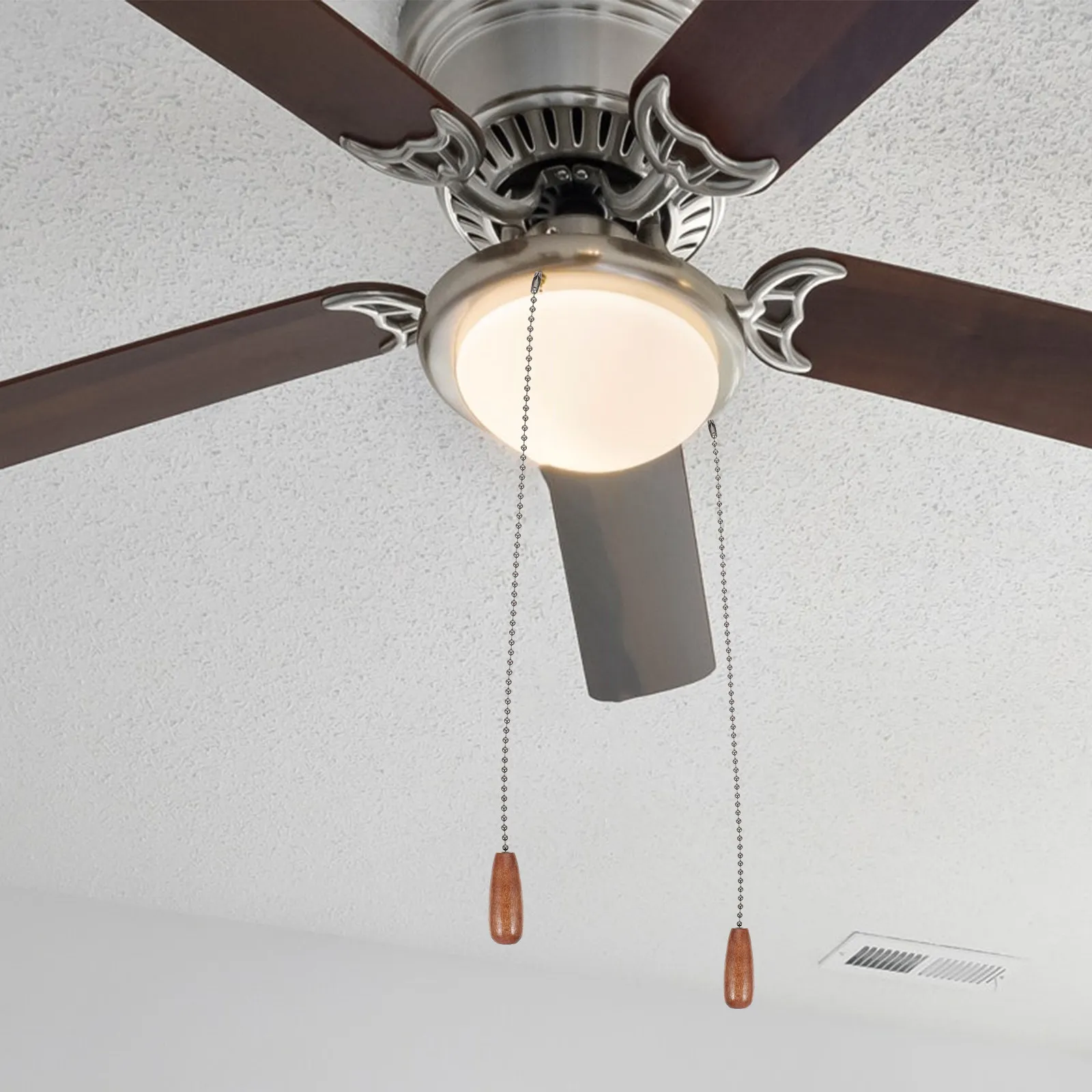 

Комплект из 5 штук: цепочки для потолочных вентиляторов, деревянные бусины-подвески, удлинители для светильников, сменные цепочки для прикроватных ламп