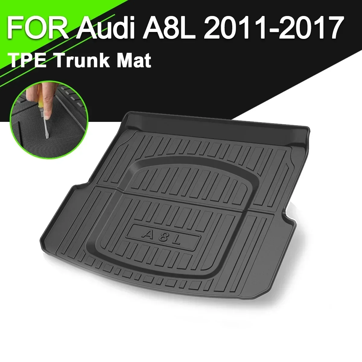 

Car Rear Trunk Cover Mat Waterproof Non-Slip TPE Rubber Cargo Liner For Audi A8L 2011-2017 Auto Accessories