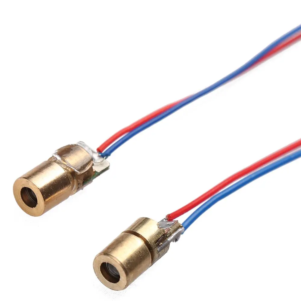 1/3/5/10pcs Laser diode 650nm 6mm 3/5V 5 million watt Adjustable Laser Dot Diode Module Red Copper Head